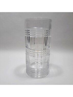 Ralph Lauren Glen Plaid Crystal Highball Glass Tumbler Clear Elegant Design